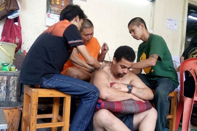 From Bangkok Holy Tattoo Experience at Wat Bang Phra - Tattooing Process at Wat Bang Phra