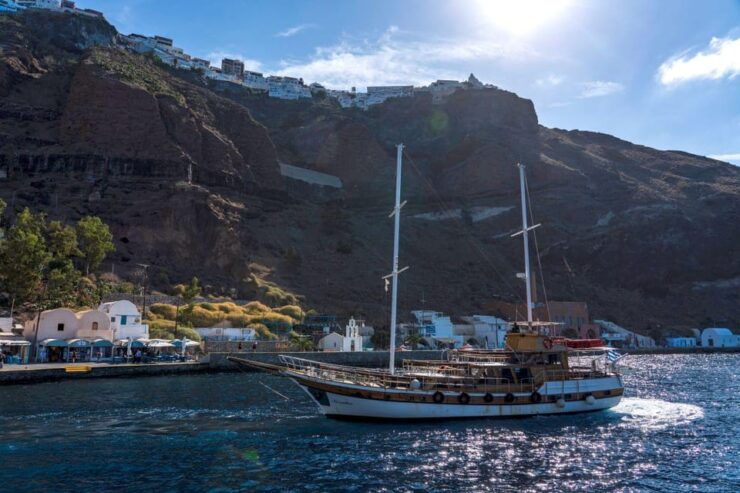 From Fira: 3 Islands Sailboat Cruise With Hot Springs Swim - Itinerary and Highlights