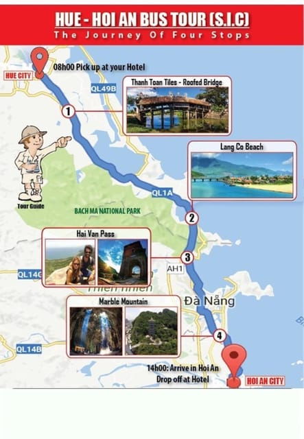 From Hue Bus Trip To Hoi An, Marbe Moutain, Hai Van Pass.. - Important Information