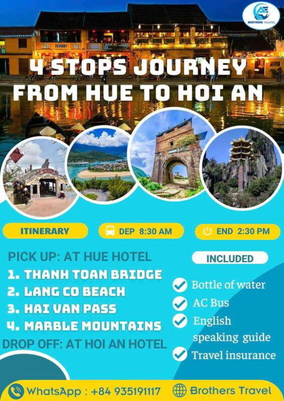 From Hue: Hoi an Guided Bus Tour With 4 Sightseeing Stops - Good To Know
