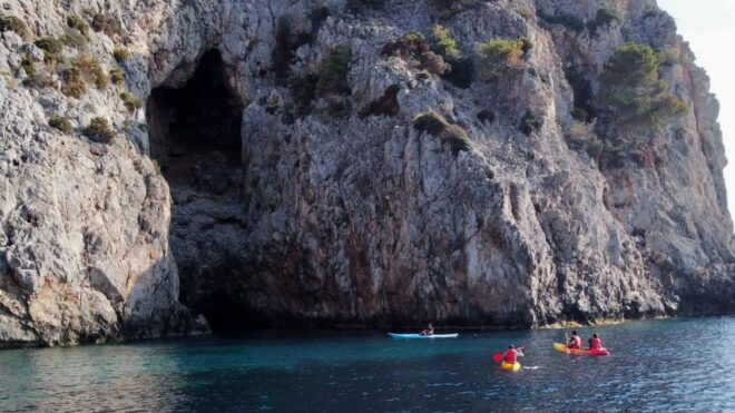From Inmood Hotel Alcanada. Kayaking Guided Route Island - Meeting Point