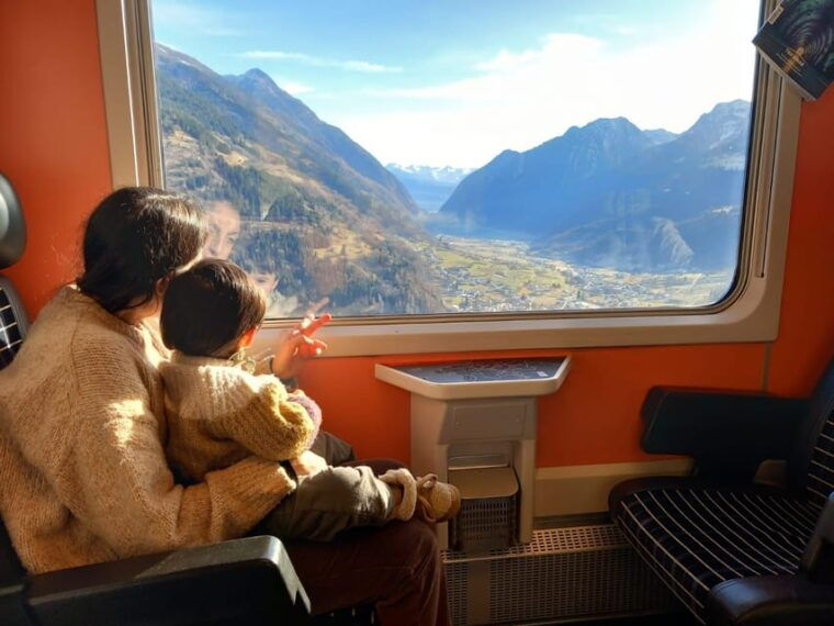 From Milan: Bernina Train, Swiss Alps & St. Moritz Day Trip - Train Experience