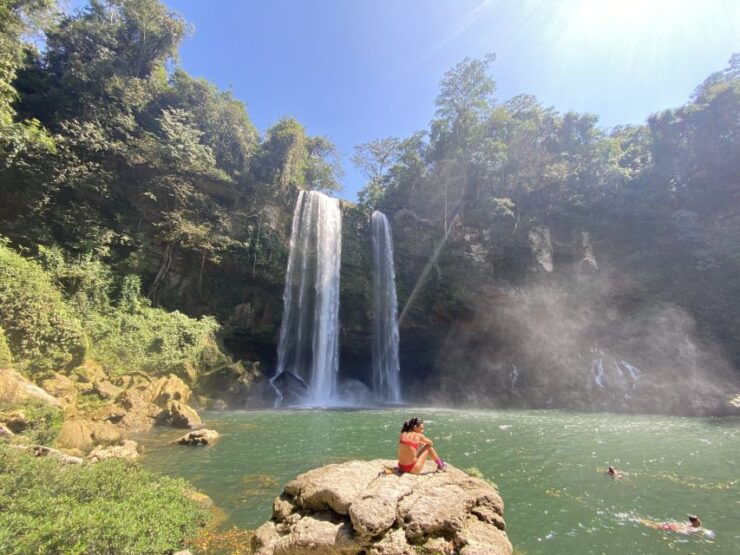 From Palenque: Misol-ha and Agua Azul Waterfalls. - Turquoise Waters of Agua Azul