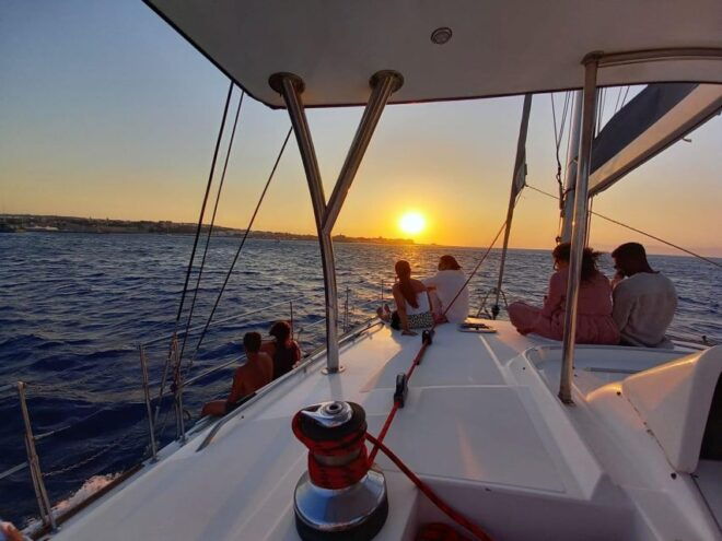 From Rhodes: Private Catamaran Sunset Cruise All Inclusive - Rhodes Old Town