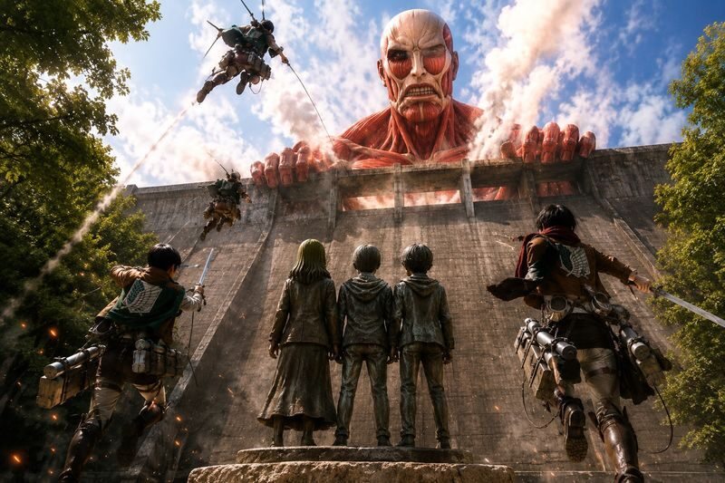 Fukuoka Attack on Titan Full-Day Pilgrimage Tour with Levis Bronze Figure - Hita makes the anime pilgrimage worthwhile