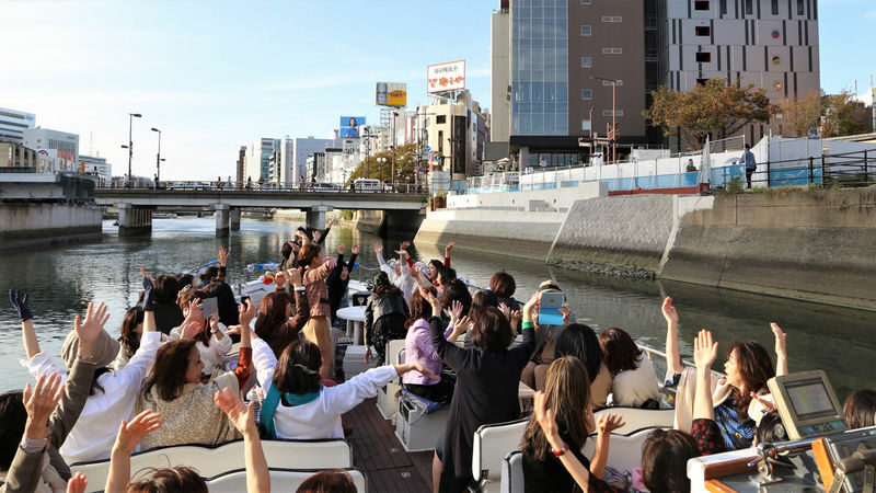 Fukuoka Nakasu River Cruise Ticket - Sunset, city lights and the onboard show