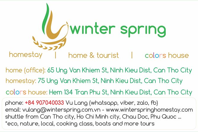 Full-Day Cai Rang Floating Market - Explore Countryside, Make Bakery - From HCM - Meeting and Pickup Information
