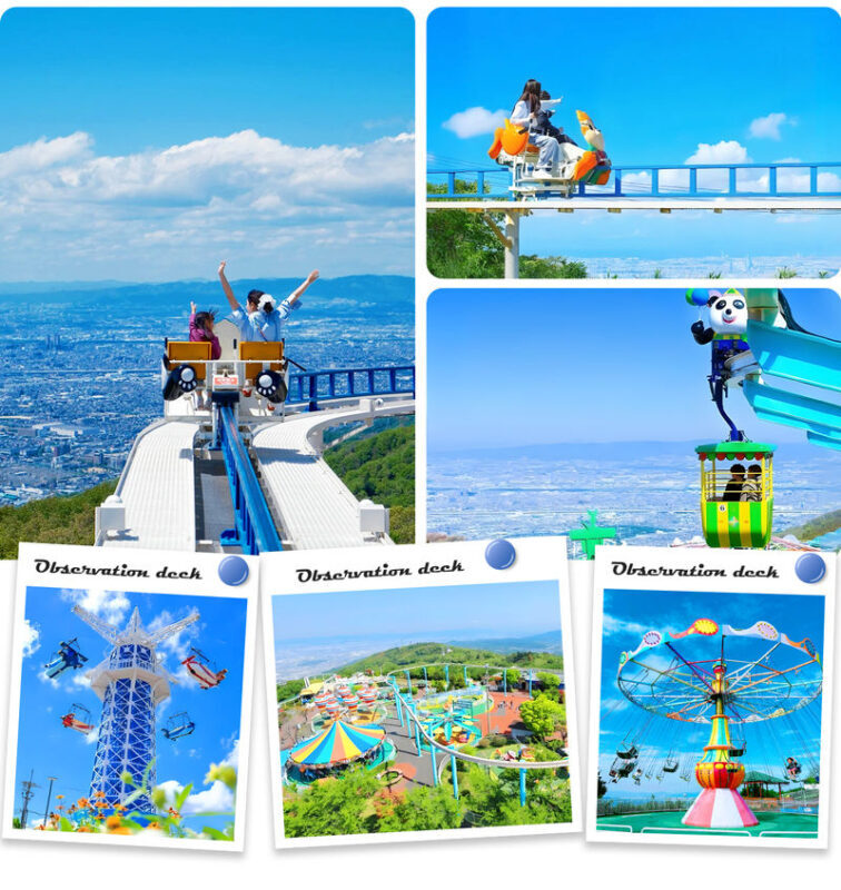 Full-day experience at Osaka Nara Park and Ikoma Sanjo Amusement Park, enjoying panoramic mountain views - Ikoma Sanjo’s sky cycle and small-park charm