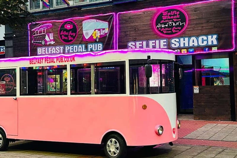Fully Enclosed Pink Party Bike around Belfast - An In-Depth Look at the Pink Party Bike Experience