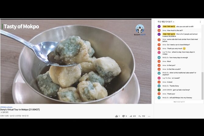 Fun & Informative Mokpo Food Virtual Tour in Korea - End Point and Communication With the Guide