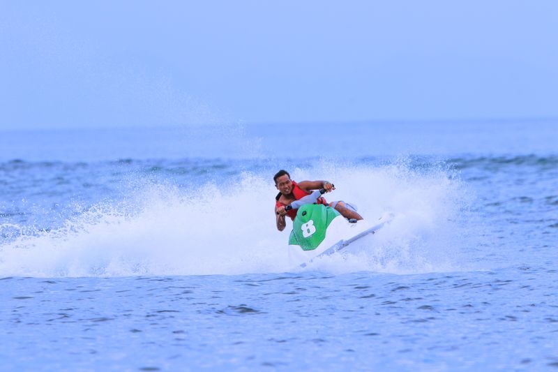 Fun Jet Ski and Water Sports Activities at Tanjung Benoa Beach Bali - Jet skis, sea spray, and a short time at the controls