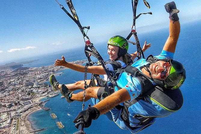 GOLD Paragliding Flight Including Videos/Photos, T-Shirt and a Bottle of Cava - Breathtaking Views of Tenerife