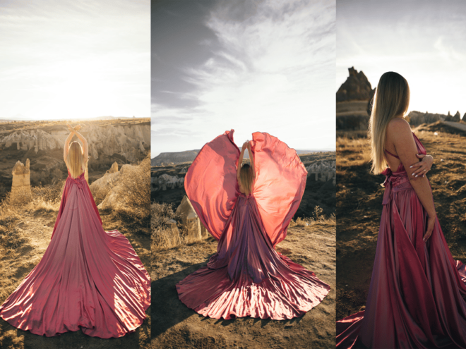 Göreme: Cappadocia Satin Flying Dress Rental - Dress Selection Process