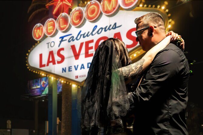 Goth Wedding or Vow Renewal at Vegas Sign with Props and Photos - Good To Know