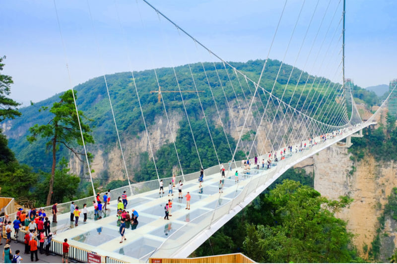 Grand Canyon Glass Bridge Day Tour with Small Group - Crossing the Glass Bridge in Zhangjiajie