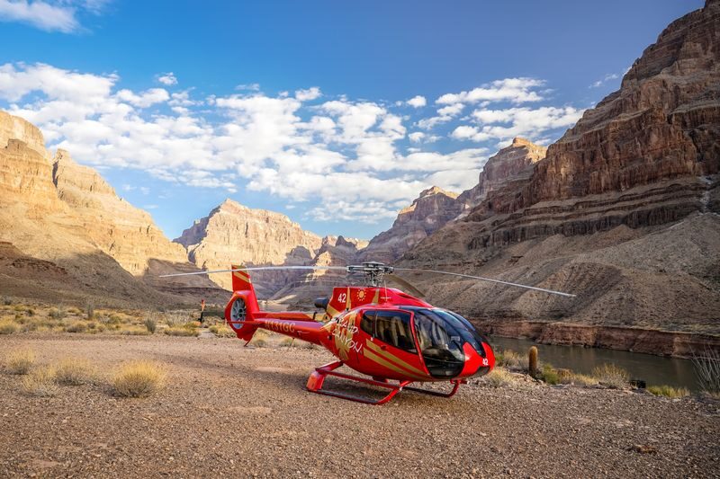 Grand Canyon West Grand Celebration Helicopter Tour - From Boulder City toward Grand Canyon West