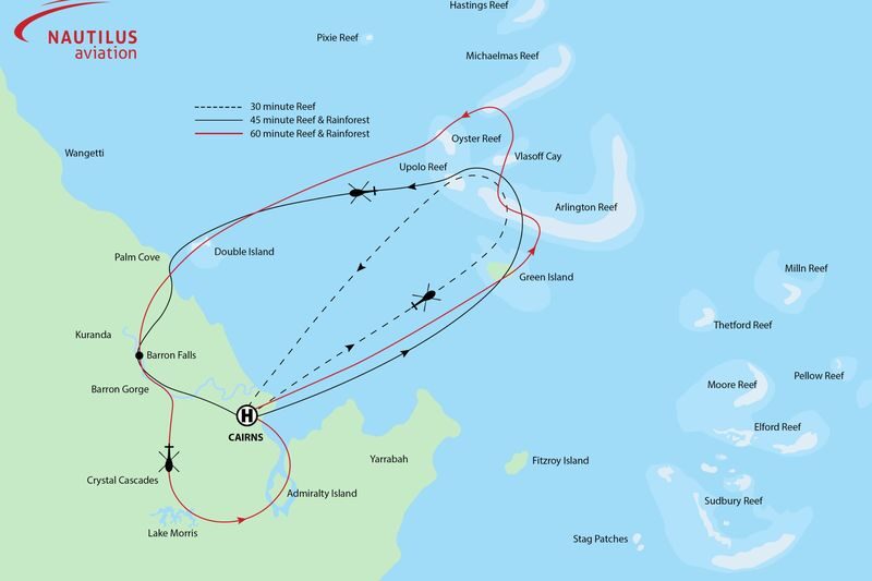 Great Barrier Reef Scenic Flight from Cairns or Port Douglas - A broad timetable needs a precise confirmation