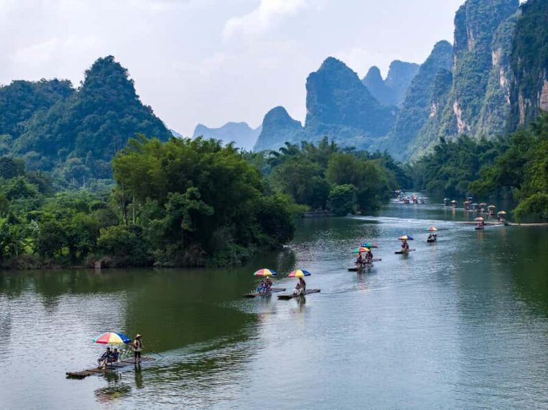 Guilin Yangshuo: Karst View, Bamboo Drifting & Train Sunset - The Iconic Huangbu Reflection