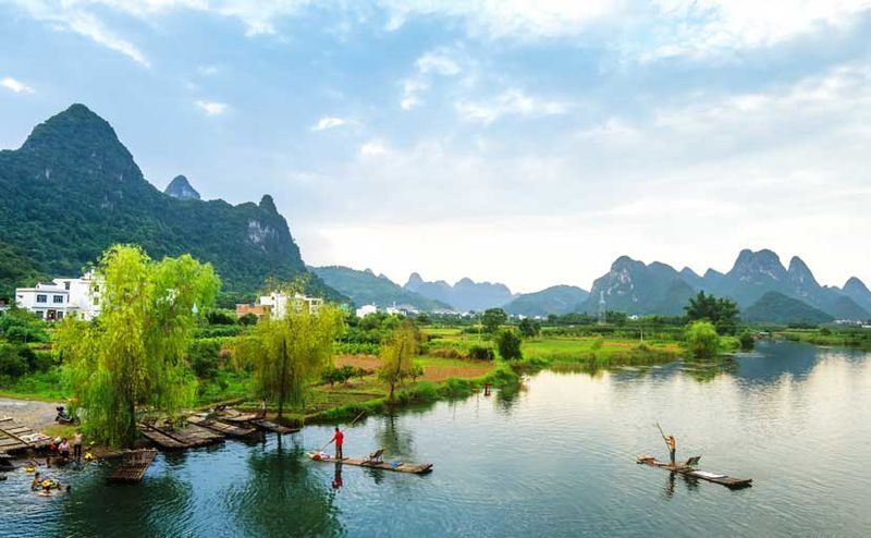Guilin Yulong River & Yinziyan Cave& Peach Blossom Land One Day Tour - Shiwai Taoyuan: a constructed rural idyll
