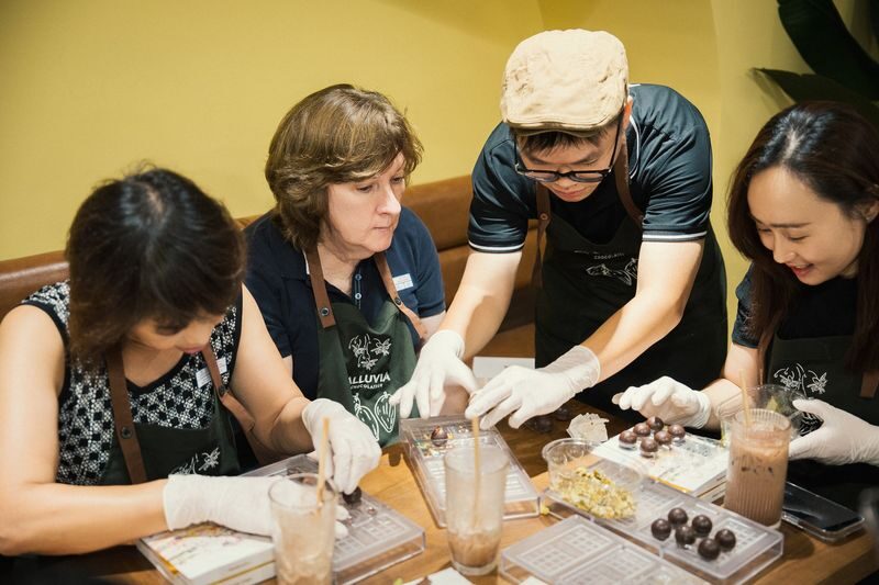 Halal Friendly: Chocolate Making Workshop by Alluvia in Ho Chi Minh - Filling and shaping the handmade truffles