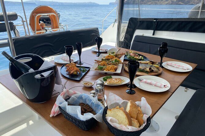 Half-Day Tailor-made Private Catamaran Cruise in Santorini - FAQ