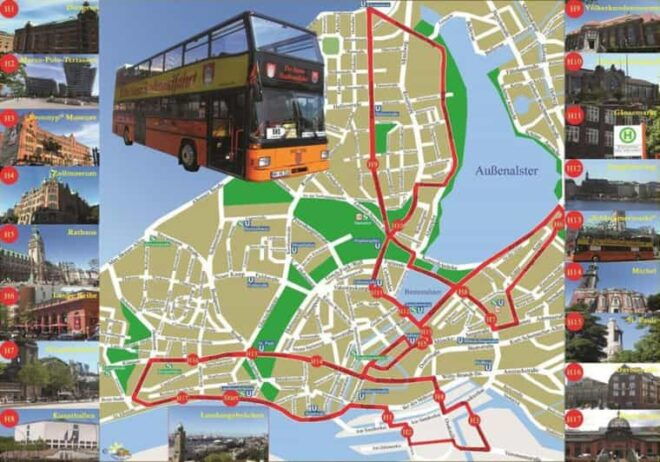 Hamburg : Line G Hop-On Hop-Off Sightseeing Tour - Stops on the Route