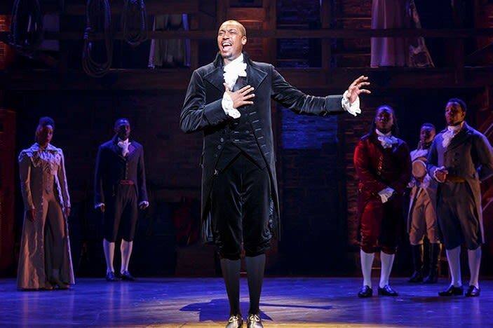 Hamilton Musical Broadway Show Ticket in New York - From the theatre seat to the stage picture