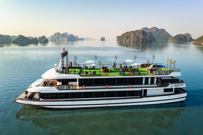 Hanoi: 5-Star Ambrose Luxury Cruise in Ha Long Bay with Jacuzzi - Pickup and Journey to Ha Long Bay
