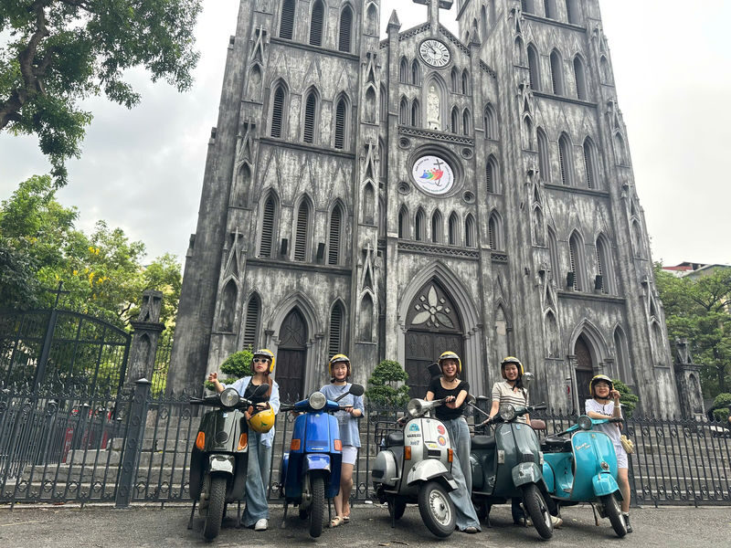 Hanoi Food Tour by Vintage Vespa - French Quarter facades and the Opera House
