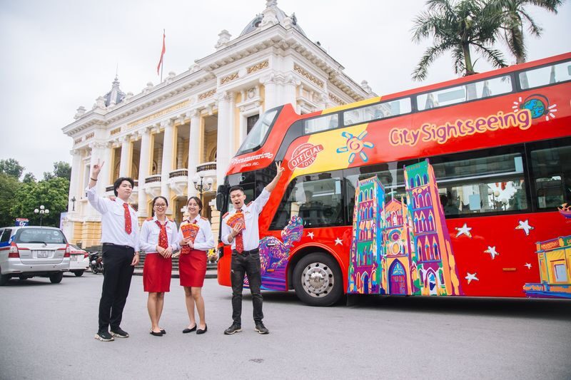 Hanoi Sightseeing Double-Decker Bus Ticket by City Sightseeing - See Hanoi from above, then choose your stops