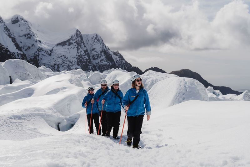 Heli Hike on Franz Josef Glacier - Blue ice, seracs and the changing route