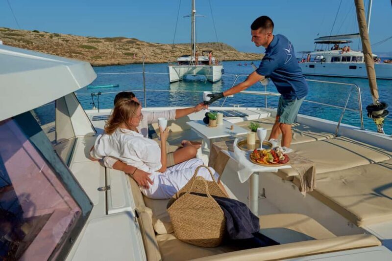 Heraklion: Sunset Catamaran to Dia with Prosecco & Snacks - The Sunset Magic