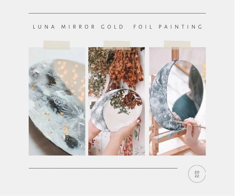 HeyJune Studio - Gold foil oil painting moon mirror workshop | Abstract gold foil oil painting workshop | Eternal flower box Western calligraphy workshop | Therapeutic Western calligraphy workshop | Watercolor wreath calligraphy workshop | Kwun Tong - Teaching that favors beginners