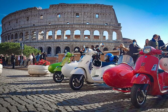 Highlights of Rome Vespa Sidecar Tour in the Afternoon With Gourmet Gelato Stop - Tour Details