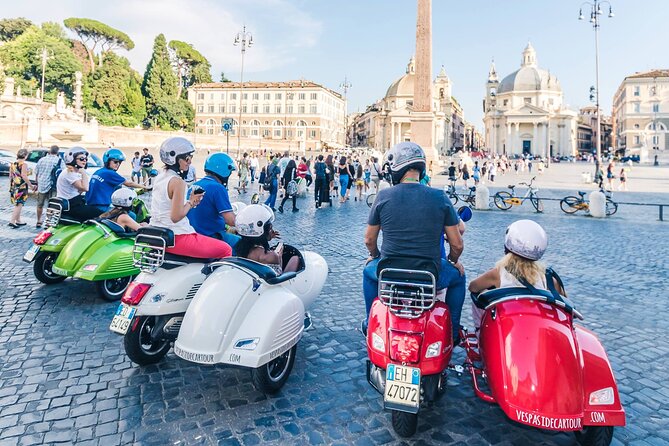 Highlights of Rome Vespa Sidecar Tour in the Afternoon With Gourmet Gelato Stop - Reviews