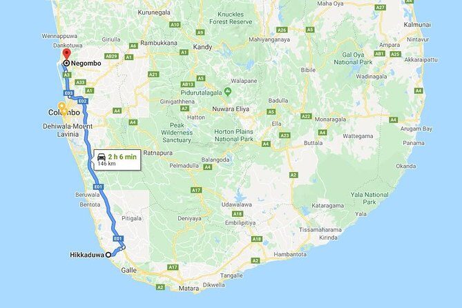 Hikkaduwa City to Negombo City Private Transfer - Meeting and Pickup