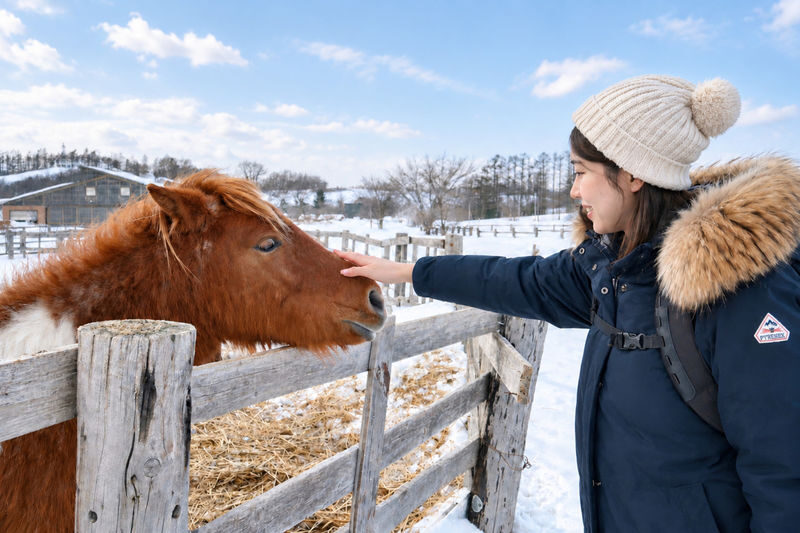 Hokkaido Biei Chiyoda Farm Snowmobile Experience | Includes Farm-Limited Jersey Milk - Jersey milk, farm animals, and optional extras