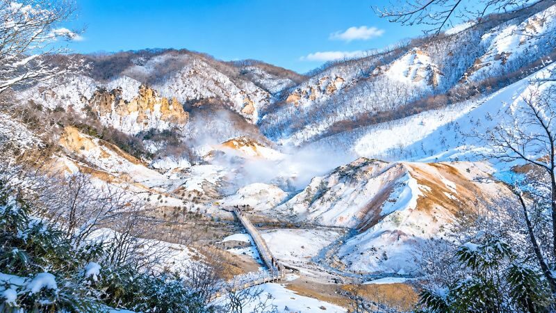 Hokkaido Noboribetsu Day Tour | Lake Toya (Optional Snowmobile in Winter) & Lake Hill Farm & Showa Shinzan & Jigokudani (Hell Valley) & Fukiidashi Park (Matsusui Park) | Multiple Itineraries Available - A full loop from Sapporo