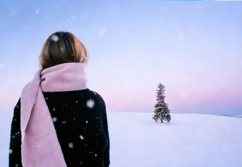 Hokkaido Winter Exclusive: Hokkaido Asahiyama Zoo & Internet-Famous Christmas Tree & Shirogane Blue Pond & Ningle Terrace One-Day Tour | Depart from Sapporo - Blue Pond after dark: beautiful light, weather-dependent colour