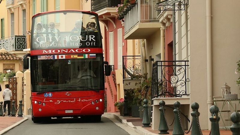 Hop-on hop-off bus in Monaco - Monte-Carlo Casino and the polished center