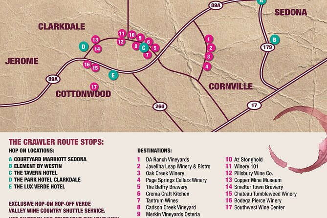 Hop-on Hop-off Wine Tour in Verde Valley Cottonwood /Page Springs - Cancellation Policy