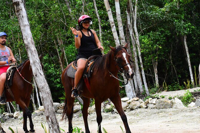 Horseback Riding, ATV (shared), Cenote & Zipline Combo 4X1 from Playa del Carmen - How the Tour Unfolds: From Jungle Trails to Sky-High Ziplines