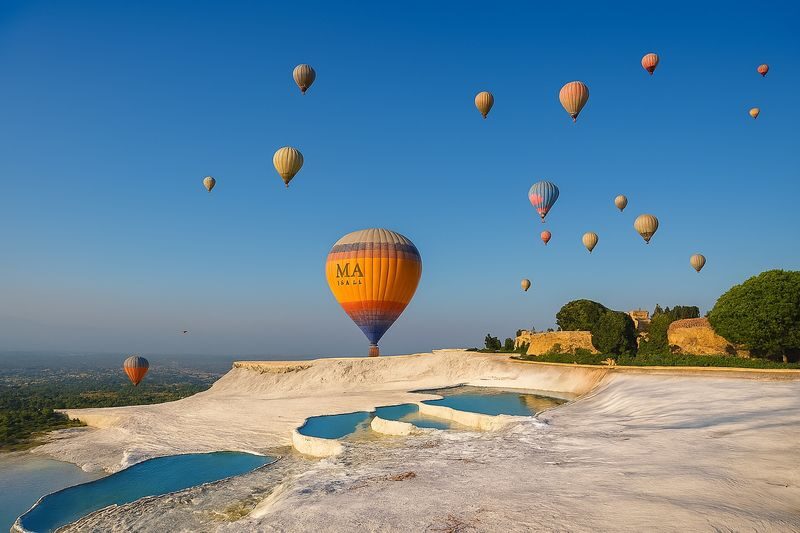 Hot Air Balloon Flight Over Pamukkale Travertines - Sunrise over Pamukkale’s white terraces