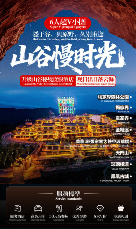 Hunan Changsha Zhangjiajie Tianmen Mountain Fenghuang | Stay at the Summit Luxury Homestay, VIP Sunrise Cloud Sea Private Six-Day Tour - The route: from Changsha to the mountain parks