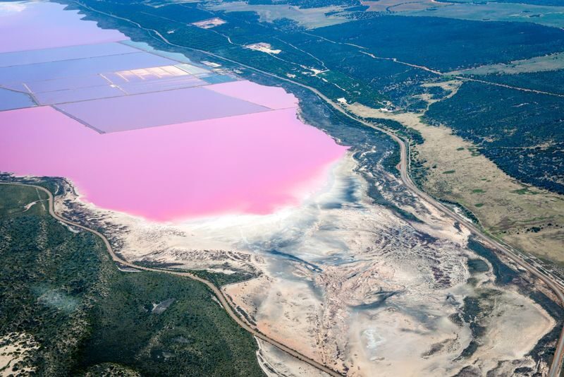 Hutt Lagoon Pink Lake Scenic Flight Experience from Geraldton - Reading Hutt Lagoon’s color from the air