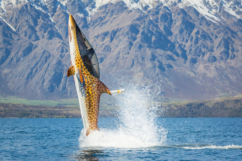 Hydro Attack Shark Ride Queenstown - A shark-shaped craft on Lake Wakatipu