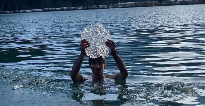 Ice Bathing in the Mountain Lake - Inclusions