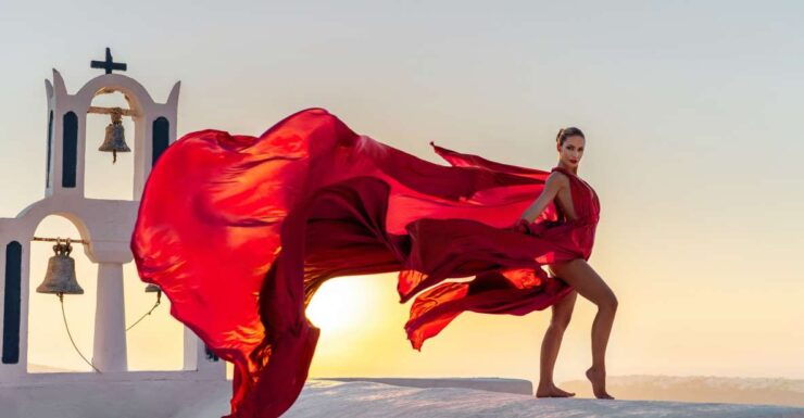 Imerovigli: Santorini Photoshoot With Flying Dress - Activity Details