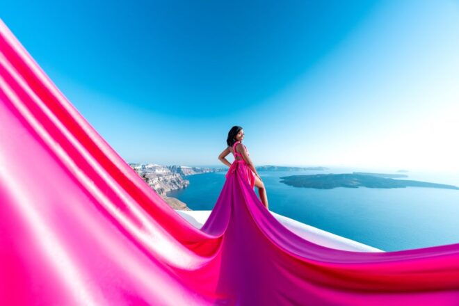 Imerovigli: Santorini Photoshoot With Flying Dress - Meeting Point