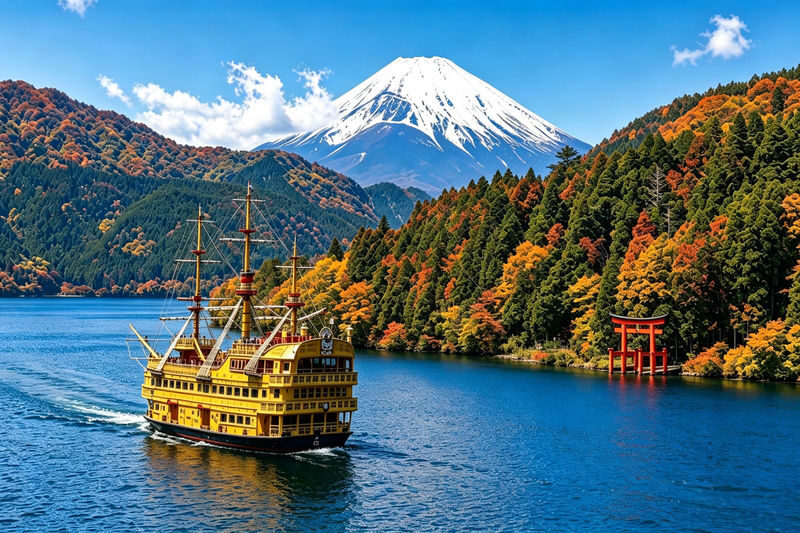 (Includes Hakone Ropeway Ticket) Mount Fuji & Hakone Instagrammable Day Tour: Owakudani, Lake Ashi Pirate Ship, Lake Yamanaka Swan Feeding, Oshino Hakkai (Departing from Tokyo) - A big loop from Tokyo, with Hakone first